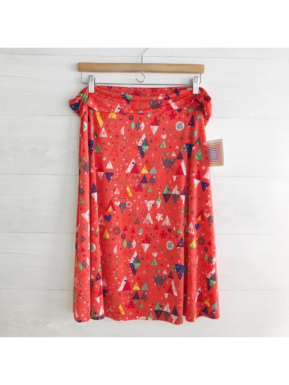 NWT LuLaRoe Bright Geometric Party Print A-Line Skirt 3XL Plus Pull On